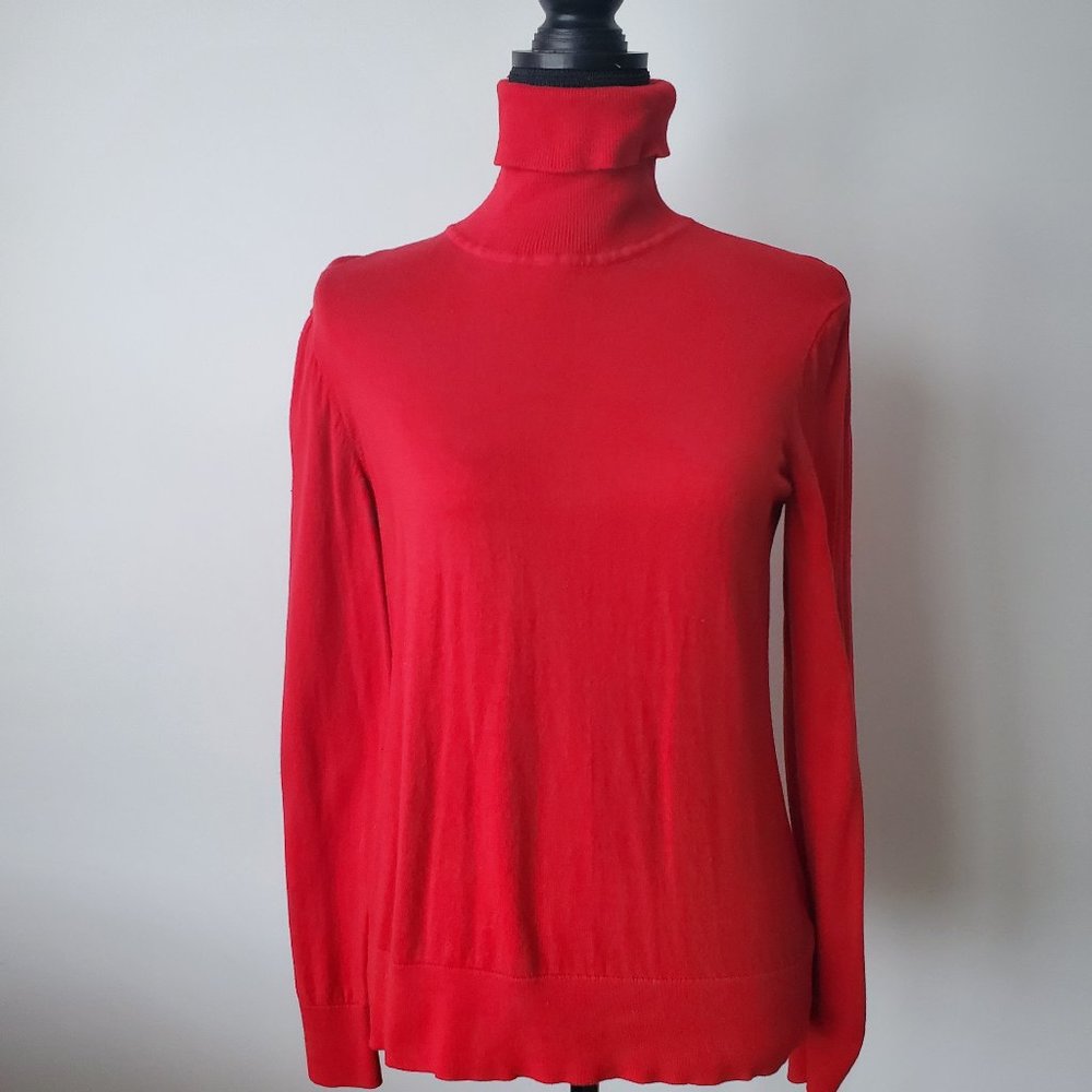 CHAPS WOMENS RED TURTLENECK SIZE L
